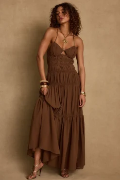 Sale Adelina Mocha Maxi Dress Day Dresses|Vacation Dresses
