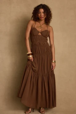Sale Adelina Mocha Maxi Dress Day Dresses|Vacation Dresses
