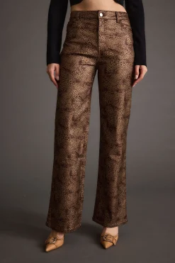 Hot After Hours Coated Leopard Pants Going Out Bottoms|Pants