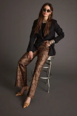 Hot After Hours Coated Leopard Pants Going Out Bottoms|Pants