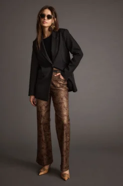 Hot After Hours Coated Leopard Pants Going Out Bottoms|Pants