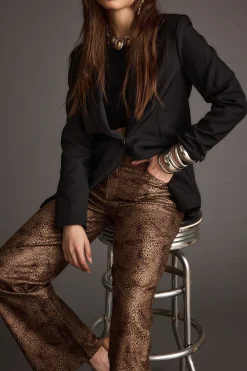 Hot After Hours Coated Leopard Pants Going Out Bottoms|Pants