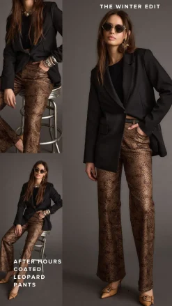 Hot After Hours Coated Leopard Pants Going Out Bottoms|Pants