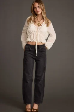 Outlet Alba White Chiffon Long Sleeve Blouse Date Night Tops|Long Sleeves