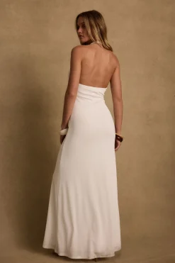 Fashion Alondra Plunge White Maxi Dress Seashells + Wedding Bells|Honeymoon