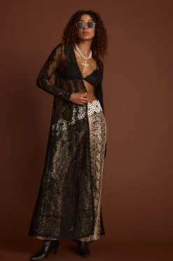 New Ambrose Black Lace Kimono Sets|Sets
