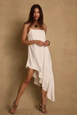 Online Ashlyn White Asymmetrical Midi Dress The White Edit|Golden Hour Bachelorette