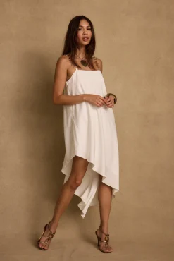 Online Ashlyn White Asymmetrical Midi Dress The White Edit|Golden Hour Bachelorette
