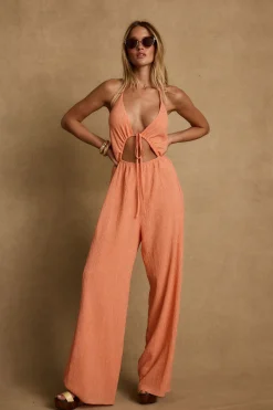 New Augustine Apricot Halter Jumpsuit Jumpsuits + Rompers