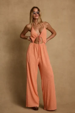 New Augustine Apricot Halter Jumpsuit Jumpsuits + Rompers