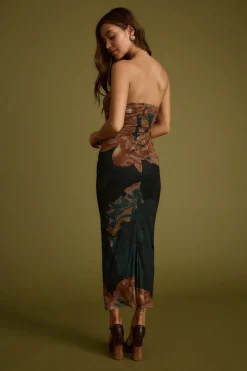 Fashion Avani Emerald Floral Strapless Maxi Dress Date Night Dresses|Party Dresses
