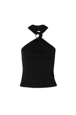 New Azula Black Embellished Halter Top Date Night Tops|Tees + Tanks