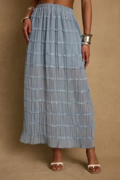 Best Azure Baby Blue Maxi Skirt Skirts|Sets