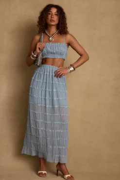 Best Azure Baby Blue Maxi Skirt Skirts|Sets