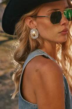 Discount Bailey Gold and Silver Statement Earrings Jewelry|Denim + Diamonds Bachelorette