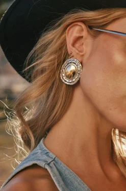 Discount Bailey Gold and Silver Statement Earrings Jewelry|Denim + Diamonds Bachelorette
