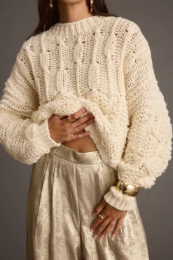Fashion Bethany Cream Cable Knit Sweater Sweaters + Cardis|Long Sleeves
