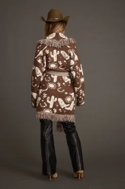 Clearance Big Sky Western Printed Fringe Cardigan Sweaters + Cardis|Long Sleeves