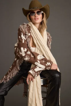 Clearance Big Sky Western Printed Fringe Cardigan Sweaters + Cardis|Long Sleeves