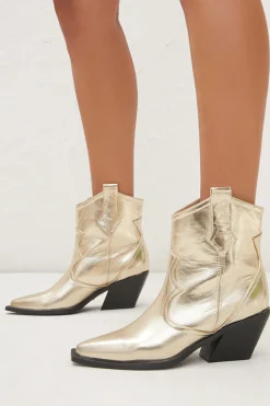 Clearance Ulira Gold Metallic Boot Shoes|Festival Shoes + Accessories