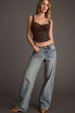 Hot Blakely Brown Corset Top Date Night Tops|Tees + Tanks