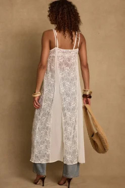 Discount Blanca White Lace Longline Tank Tees + Tanks|The White Edit