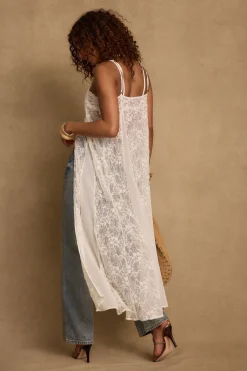 Discount Blanca White Lace Longline Tank Tees + Tanks|The White Edit