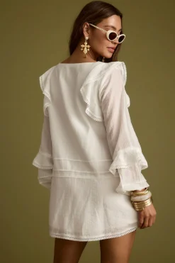Online Bound White Long Sleeve Micro Tunic Dress The White Edit|Seashells + Wedding Bells