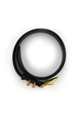 New Bradbury Black and Gold Vegan Leather Belt Belts