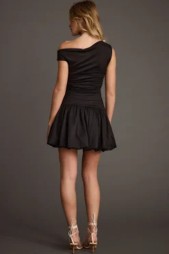 Online Bridget Black Off the Shoulder Bubble Hem Mini Dress Date Night Dresses|Party Dresses