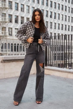 Discount Brooklyn Washed Black Slash Boyfriend Jeans Denim|Pants
