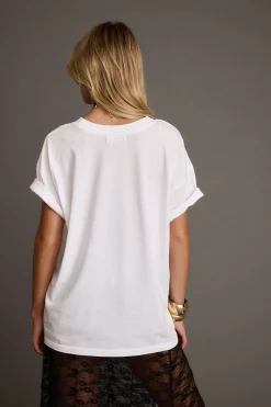 Clearance Brooklyn White Graphic Boyfriend Tee Tees + Tanks|Festival Tops