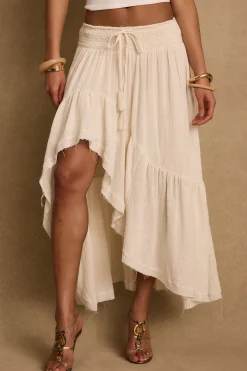 Discount Calista Ivory High Low Maxi Skirt Date Night Bottoms|Skirts