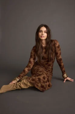 Outlet Casanova Brown Floral Maxi Dress For You And Your Bestie|Date Night Dresses