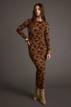 Outlet Casanova Brown Floral Maxi Dress For You And Your Bestie|Date Night Dresses