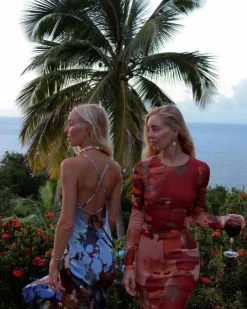 Clearance Casanova Printed Mesh Maxi Dress For You And Your Bestie|Date Night Dresses