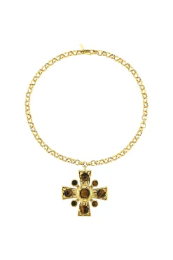 Sale Catania Gold Cross Necklace Jewelry