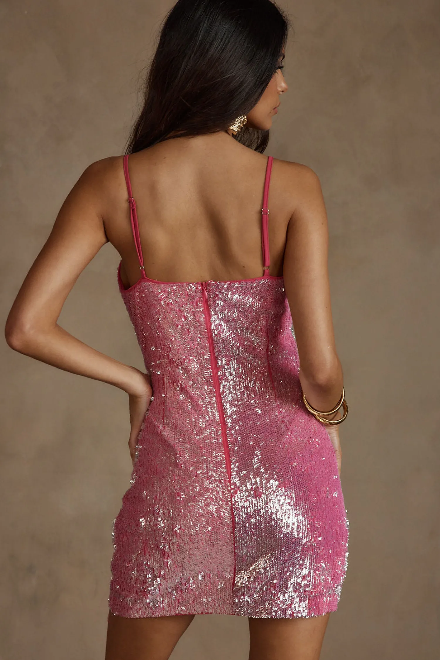 Hot Charlotte Pink Sequin Mini Dress Festival Dresses|Festival Dresses
