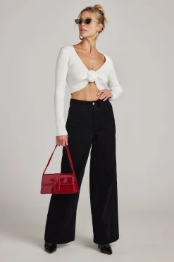 Hot Clarence Black Corduroy Pants Work Wear Bottoms|Pants