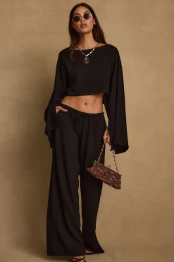 Online Clear Breeze Black Linen Pants Pants|Sets