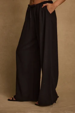 Online Clear Breeze Black Linen Pants Pants|Sets