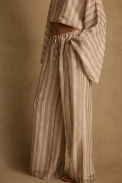 Online Clear Breeze Striped Chiffon Pants Pants|Sets