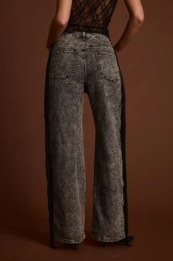 Outlet Colt Washed Black Fringe Denim Pants Denim|Pants