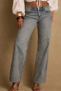 Outlet Cora Vintage Light Denim Low Rise Jeans Date Night Bottoms|Denim