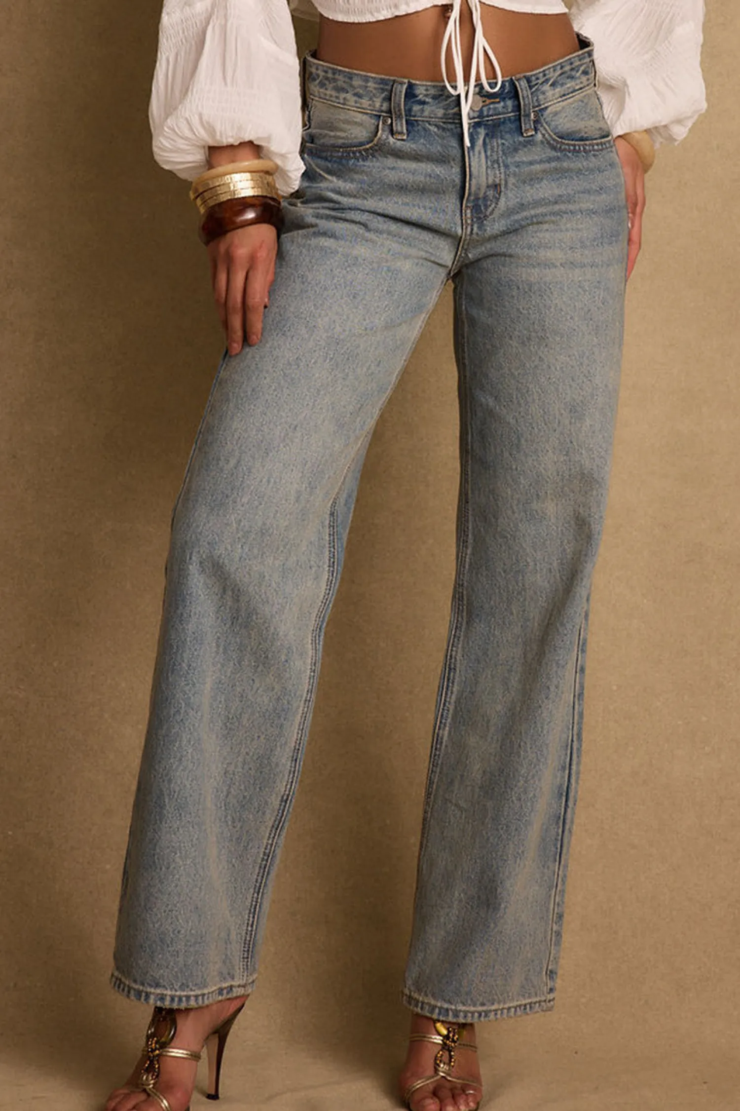 Outlet Cora Vintage Light Denim Low Rise Jeans Date Night Bottoms|Denim