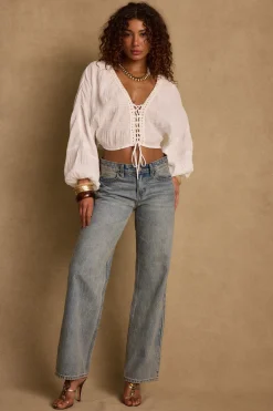 Outlet Cora Vintage Light Denim Low Rise Jeans Date Night Bottoms|Denim