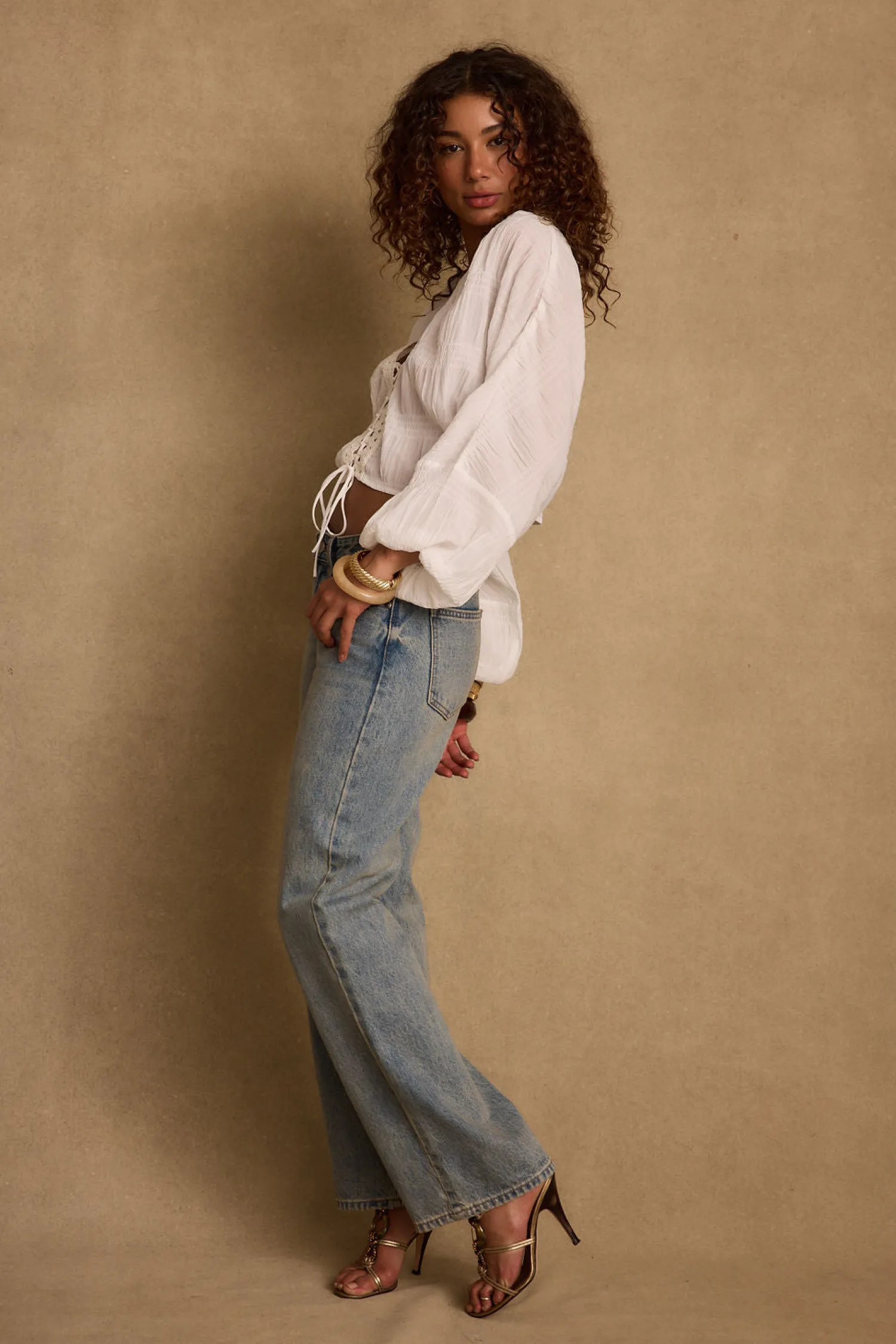 Outlet Cora Vintage Light Denim Low Rise Jeans Date Night Bottoms|Denim