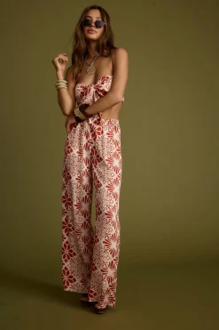 Online Cubana Rust Satin Bandeau Top Sets|Sets