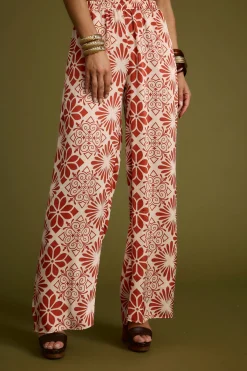 Discount Cubana Rust Satin Pants Pants|Sets