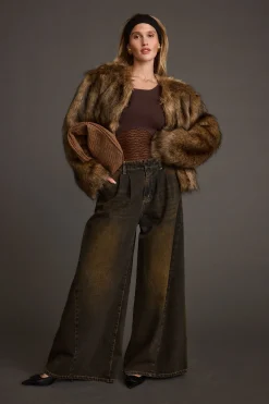 Sale Dakota Washed Black Wide Leg Jeans Denim|Pants